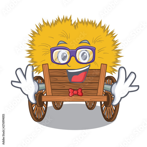 Geek hayride mascot in beside the barn