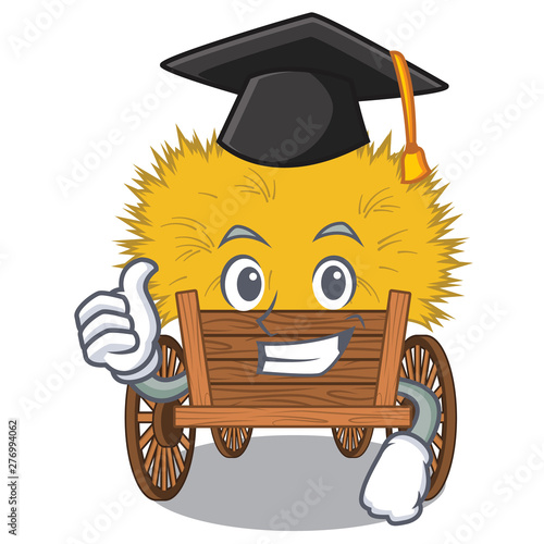 Graduation hayride mascot in beside the barn