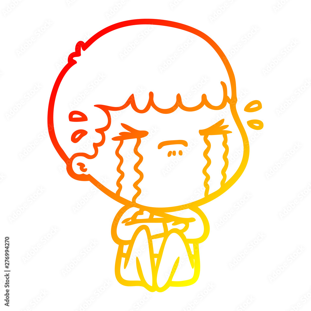 warm gradient line drawing cartoon man crying warm gradient line drawing cartoon man crying