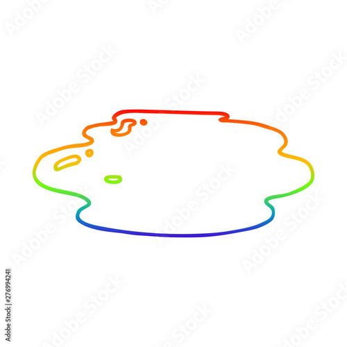 rainbow gradient line drawing cartoon puddle of water