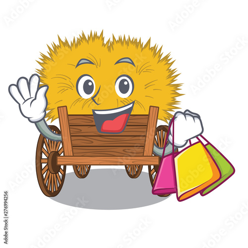Shopping hayride mascot in beside the barn