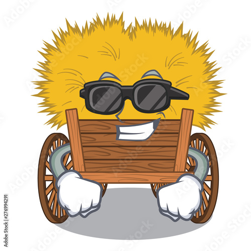 Super cool hayride mascot in beside the barn