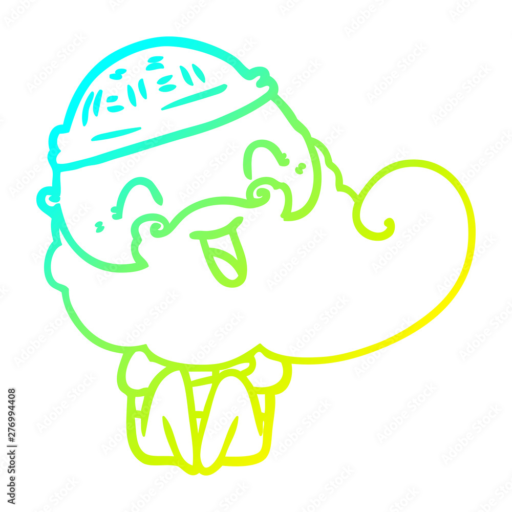 cold gradient line drawing happy bearded man cold gradient line drawing happy bearded man