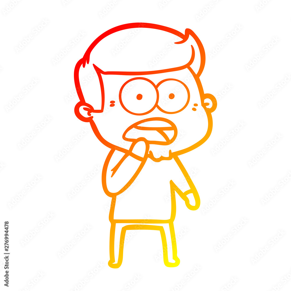 warm gradient line drawing cartoon shocked man warm gradient line drawing cartoon shocked man