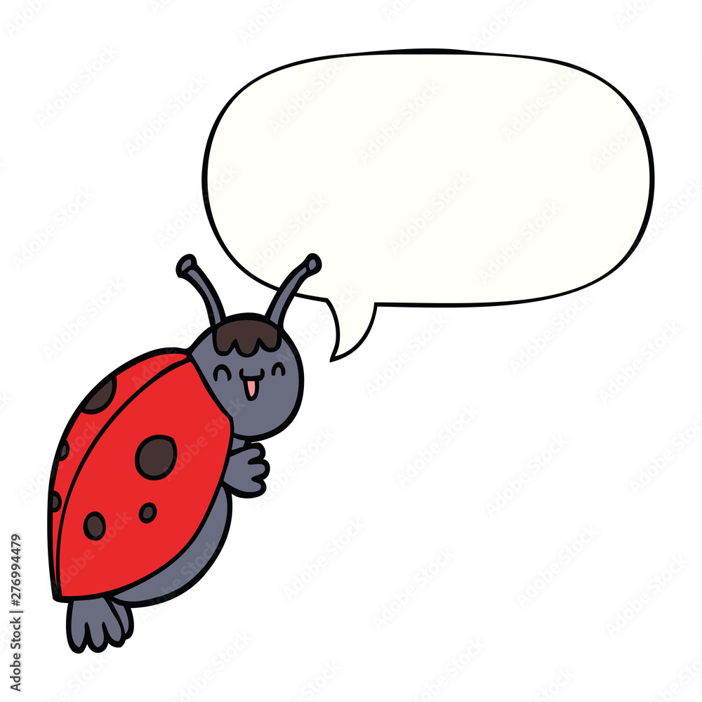 cute cartoon ladybug and speech bubble cute cartoon ladybug and speech bubble
