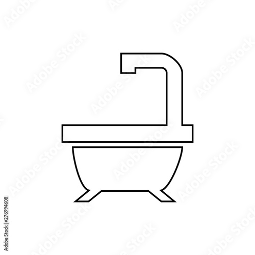 Shower icon. Bathroom furniture symbol