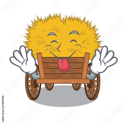 Tongue out miniature haydire above cartoon wood table