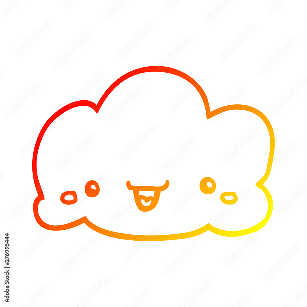 warm gradient line drawing cute cartoon cloud warm gradient line drawing cute cartoon cloud