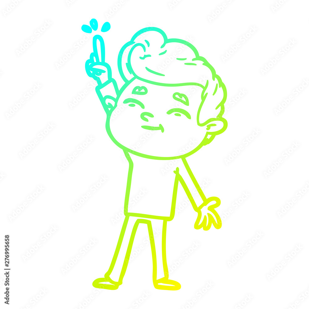 cold gradient line drawing happy cartoon man cold gradient line drawing happy cartoon man