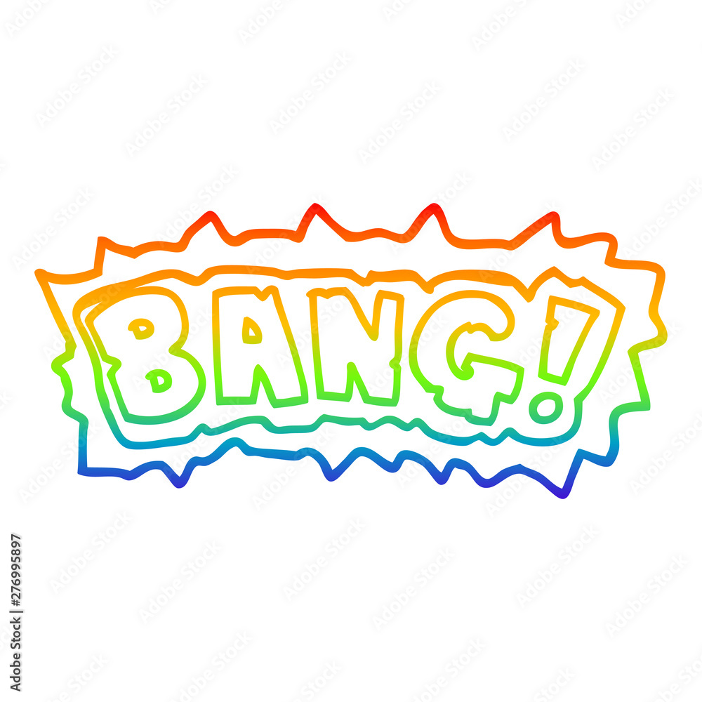 rainbow gradient line drawing cartoon word bang rainbow gradient line drawing cartoon word bang