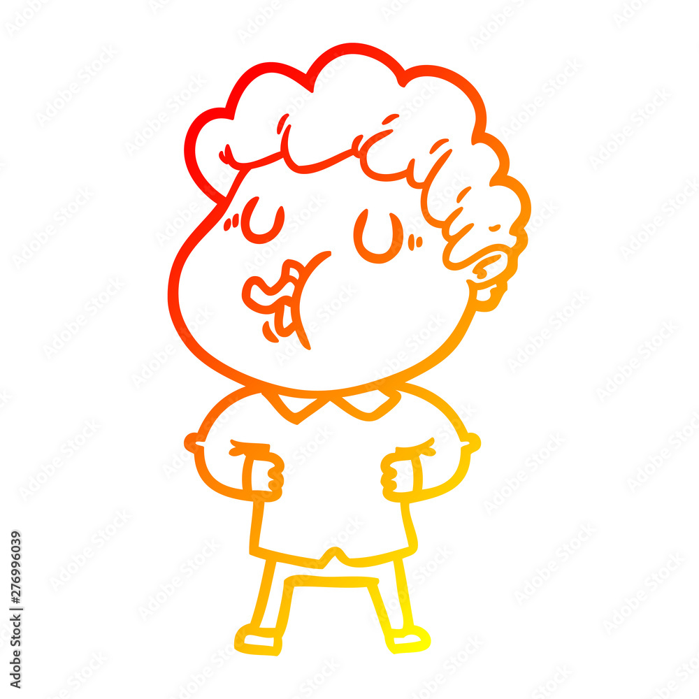 warm gradient line drawing cartoon man singing warm gradient line drawing cartoon man singing