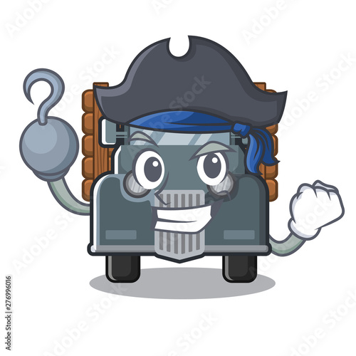 Pirate old truck isolated in the cartoon