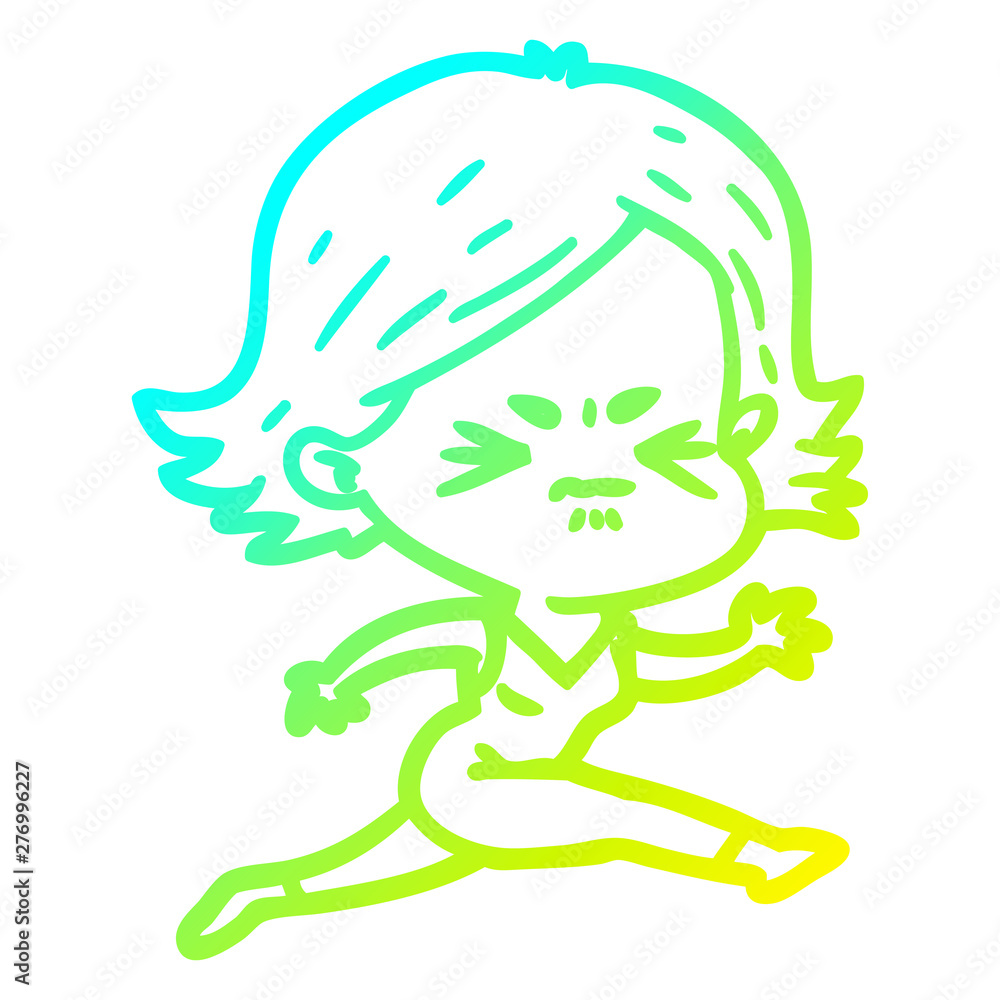 cold gradient line drawing cartoon angry woman cold gradient line drawing cartoon angry woman