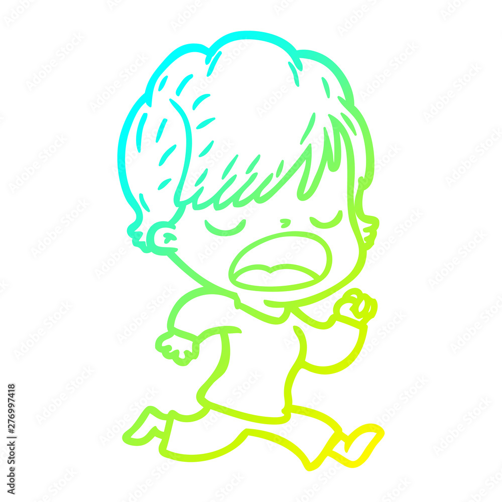 cold gradient line drawing cartoon woman talking cold gradient line drawing cartoon woman talking