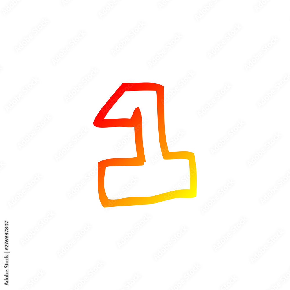 warm gradient line drawing cartoon number 1 warm gradient line drawing cartoon number 1