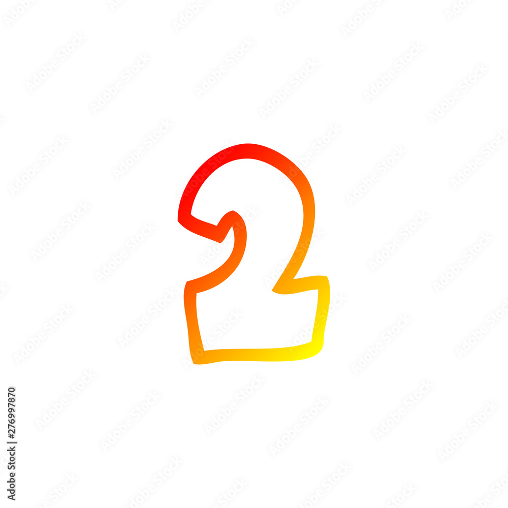 warm gradient line drawing cartoon number 2 warm gradient line drawing cartoon number 2