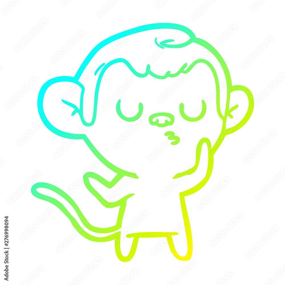 cold gradient line drawing cartoon monkey cold gradient line drawing cartoon monkey