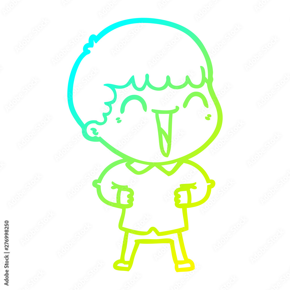 cold gradient line drawing cartoon happy man cold gradient line drawing cartoon happy man