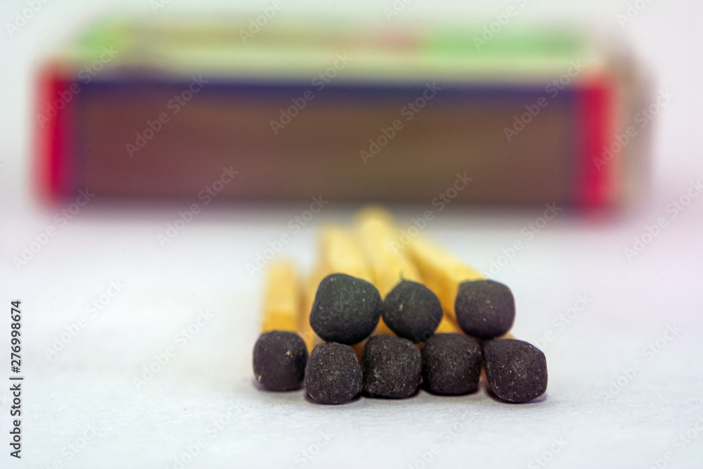 Matches sticks stack together in white background Matches sticks stack together in white background