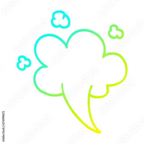 cold gradient line drawing cartoon whooshing cloud