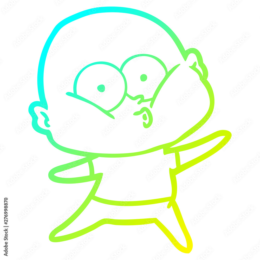cold gradient line drawing cartoon bald man staring cold gradient line drawing cartoon bald man staring