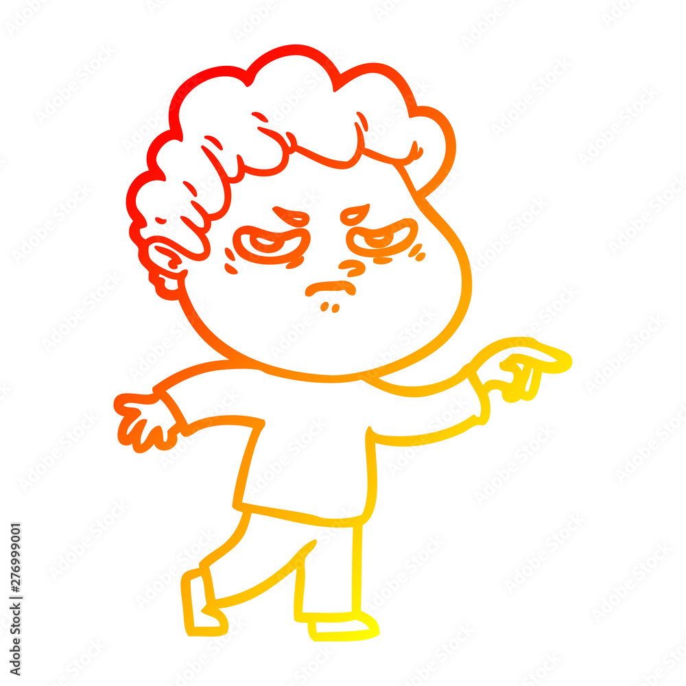 warm gradient line drawing cartoon angry man warm gradient line drawing cartoon angry man