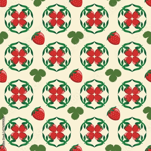 Strawberry seamless pattern vectors 2