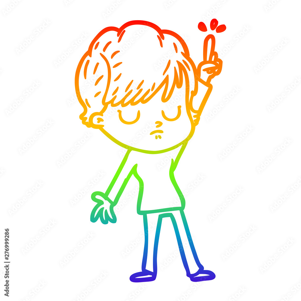 rainbow gradient line drawing cartoon woman rainbow gradient line drawing cartoon woman