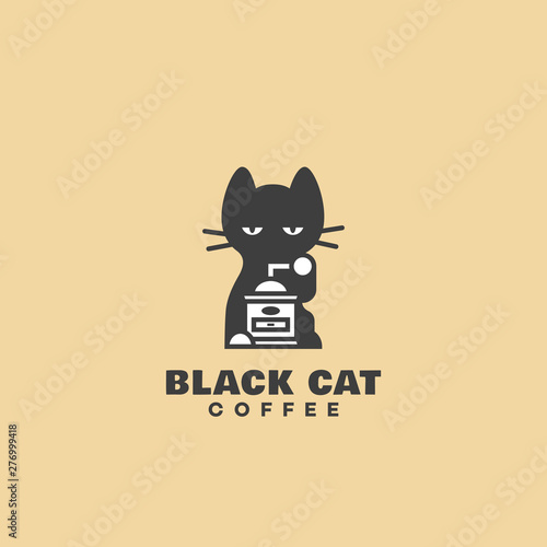 Black cat coffee logo