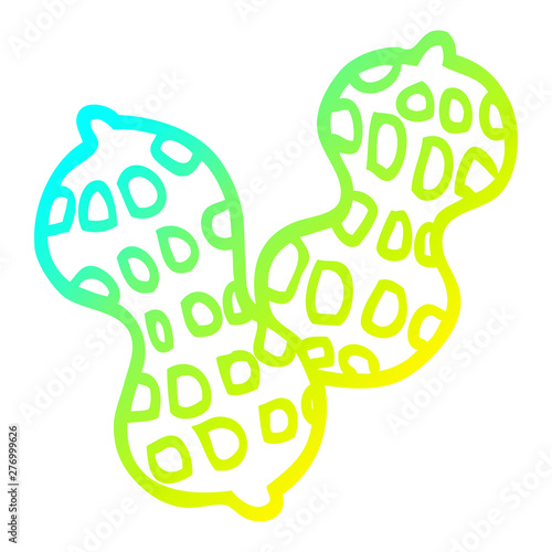 cold gradient line drawing cartoon peanut