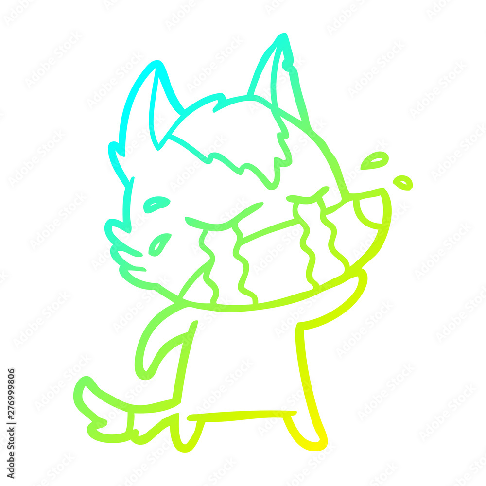 cold gradient line drawing cartoon crying wolf cold gradient line drawing cartoon crying wolf