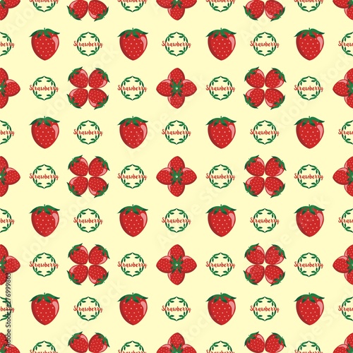 Strawberry seamless pattern vectors 6