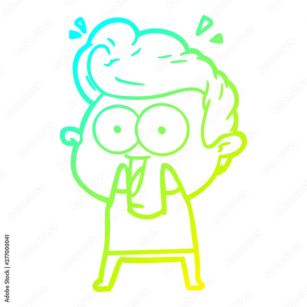cold gradient line drawing cartoon excited man cold gradient line drawing cartoon excited man