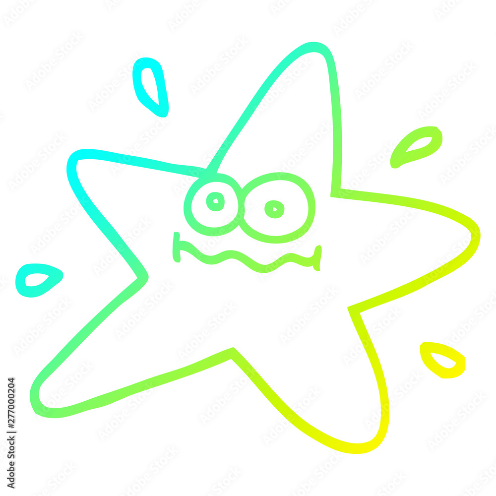 cold gradient line drawing funny cartoon star cold gradient line drawing funny cartoon star