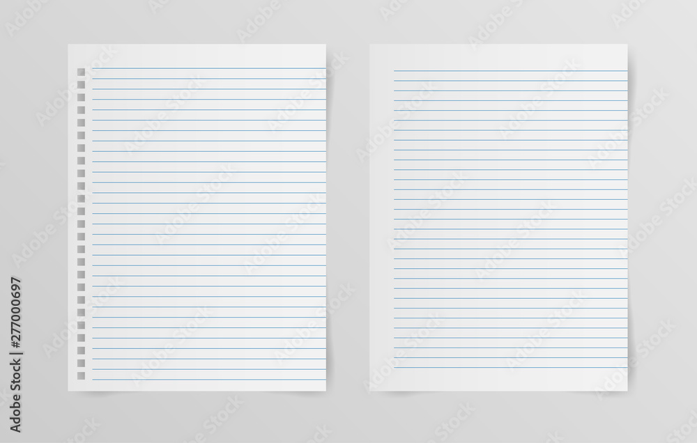 Blank white papers isolated on gray background. Vector illustration Blank white papers isolated on gray background. Vector illustration