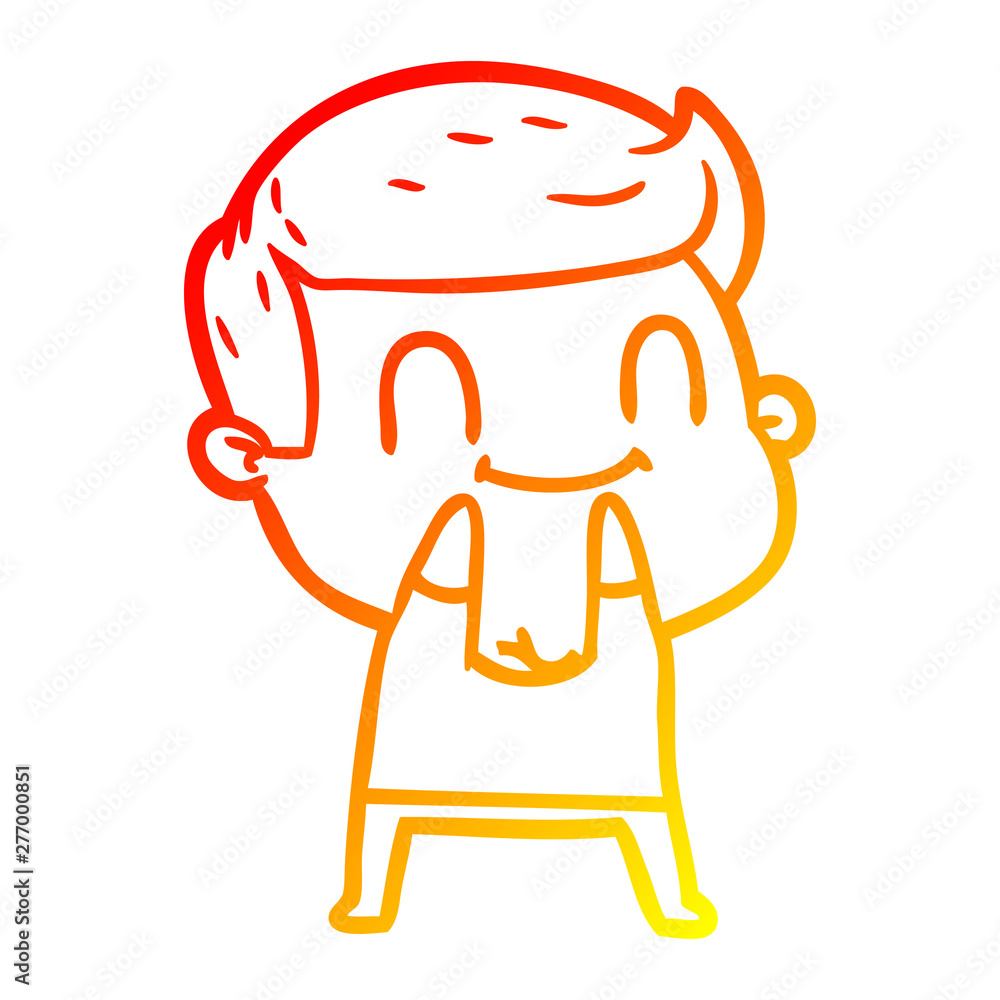 warm gradient line drawing cartoon friendly man warm gradient line drawing cartoon friendly man