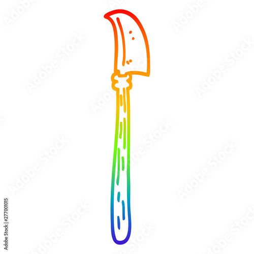 rainbow gradient line drawing cartoon dagger