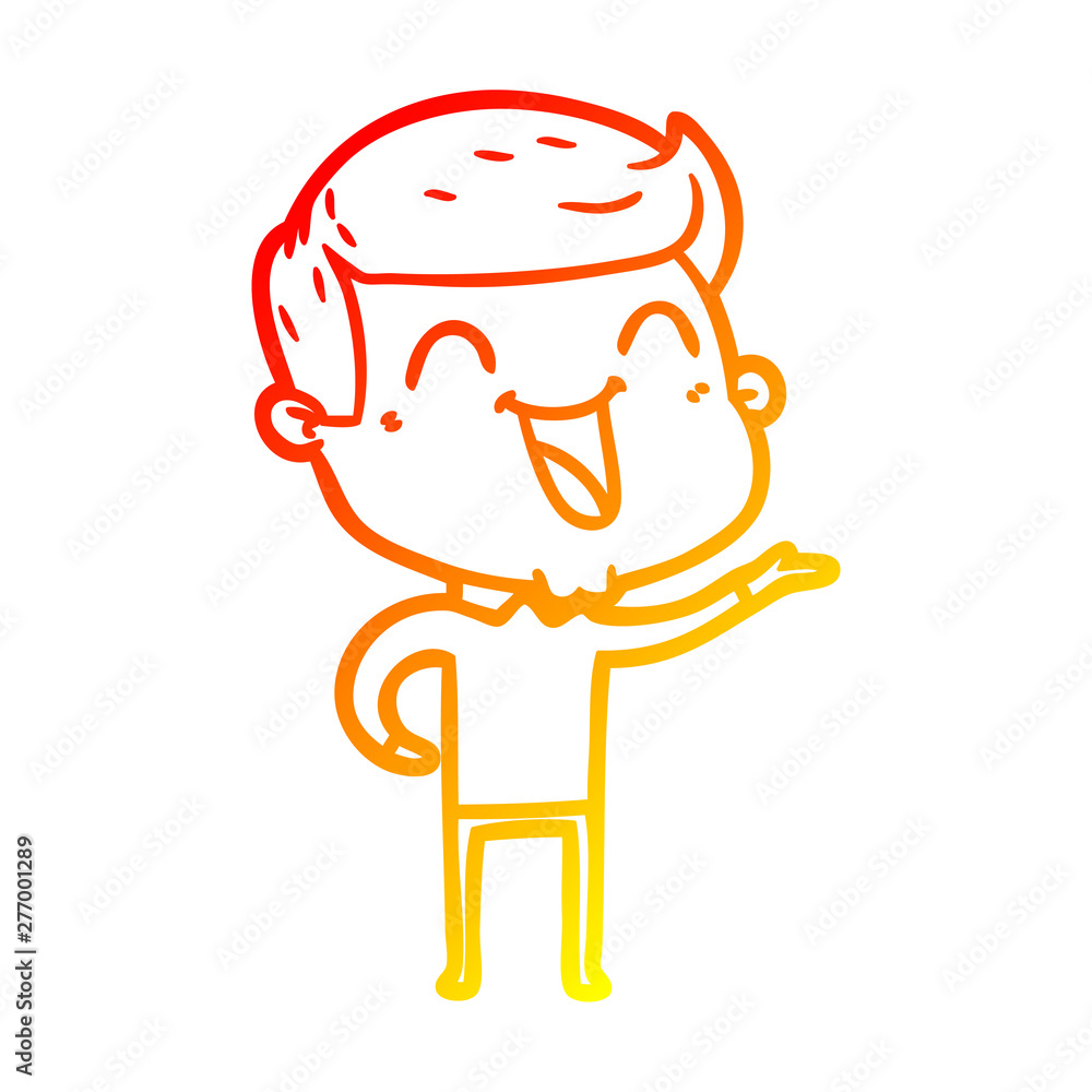 warm gradient line drawing cartoon man laughing warm gradient line drawing cartoon man laughing