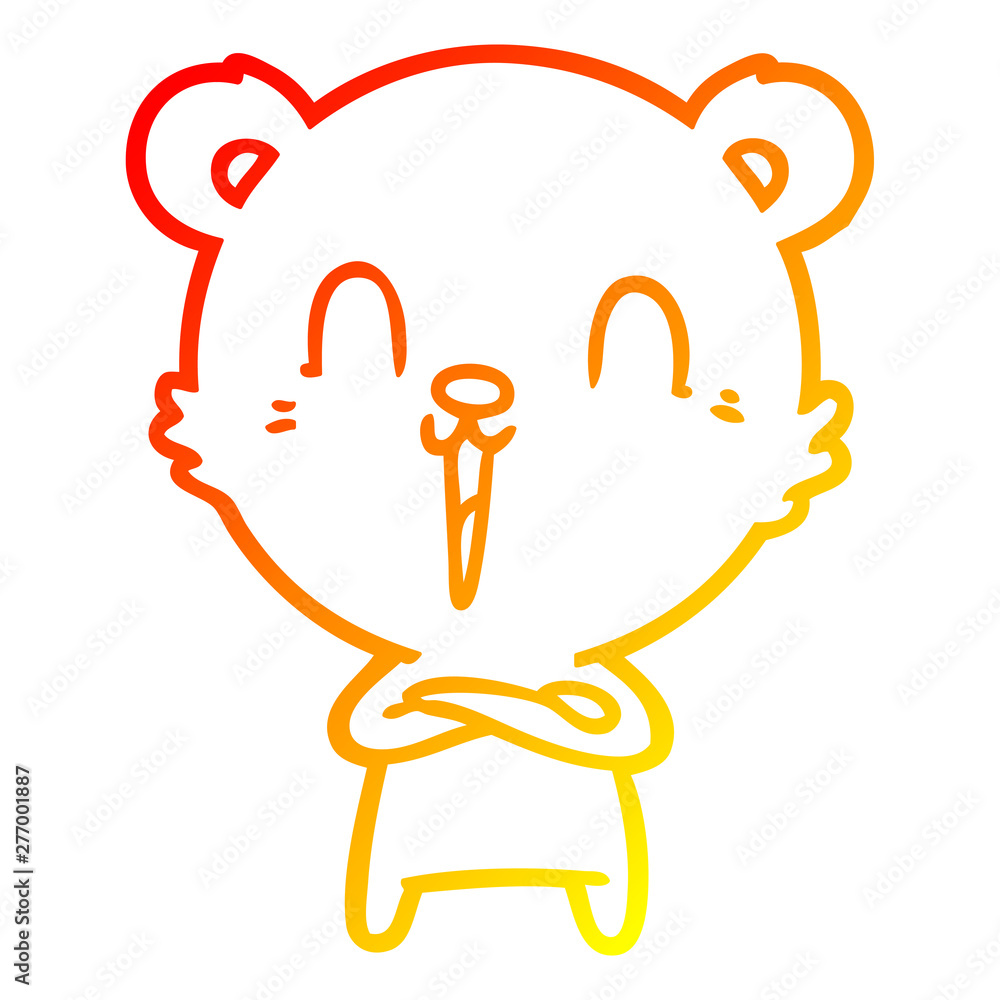 warm gradient line drawing happy cartoon bear warm gradient line drawing happy cartoon bear