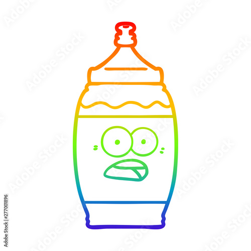 rainbow gradient line drawing cartoon sports drink