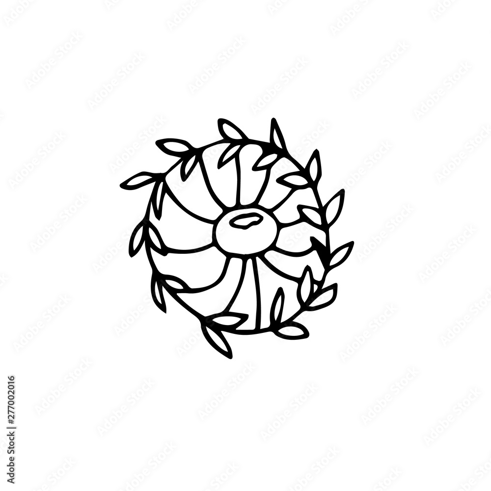 Eco flower icon in hand drawn style Eco flower icon in hand drawn style