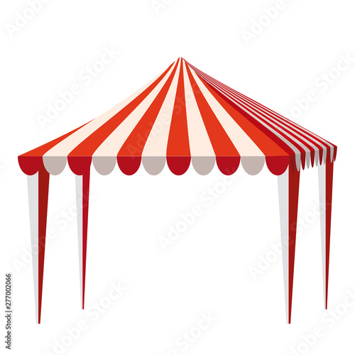 Template shopping stand canopy empty market stall with red and white striped awning