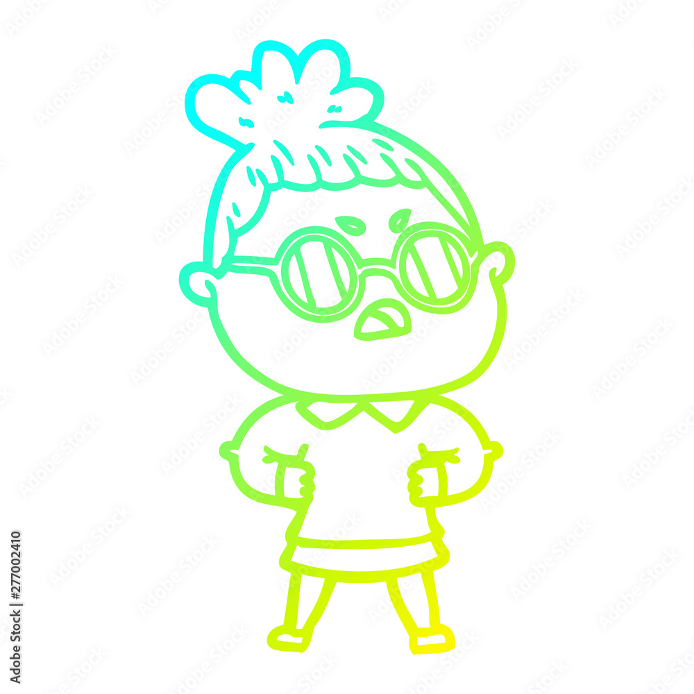 cold gradient line drawing cartoon annoyed woman cold gradient line drawing cartoon annoyed woman