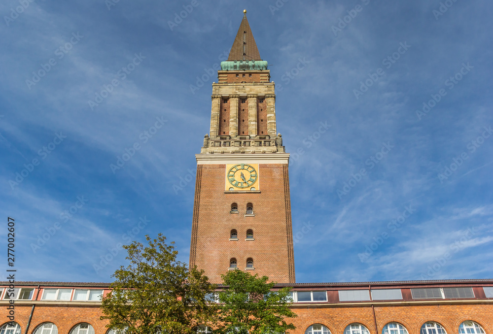 Front view of the historic town hall in Kiel, Germany