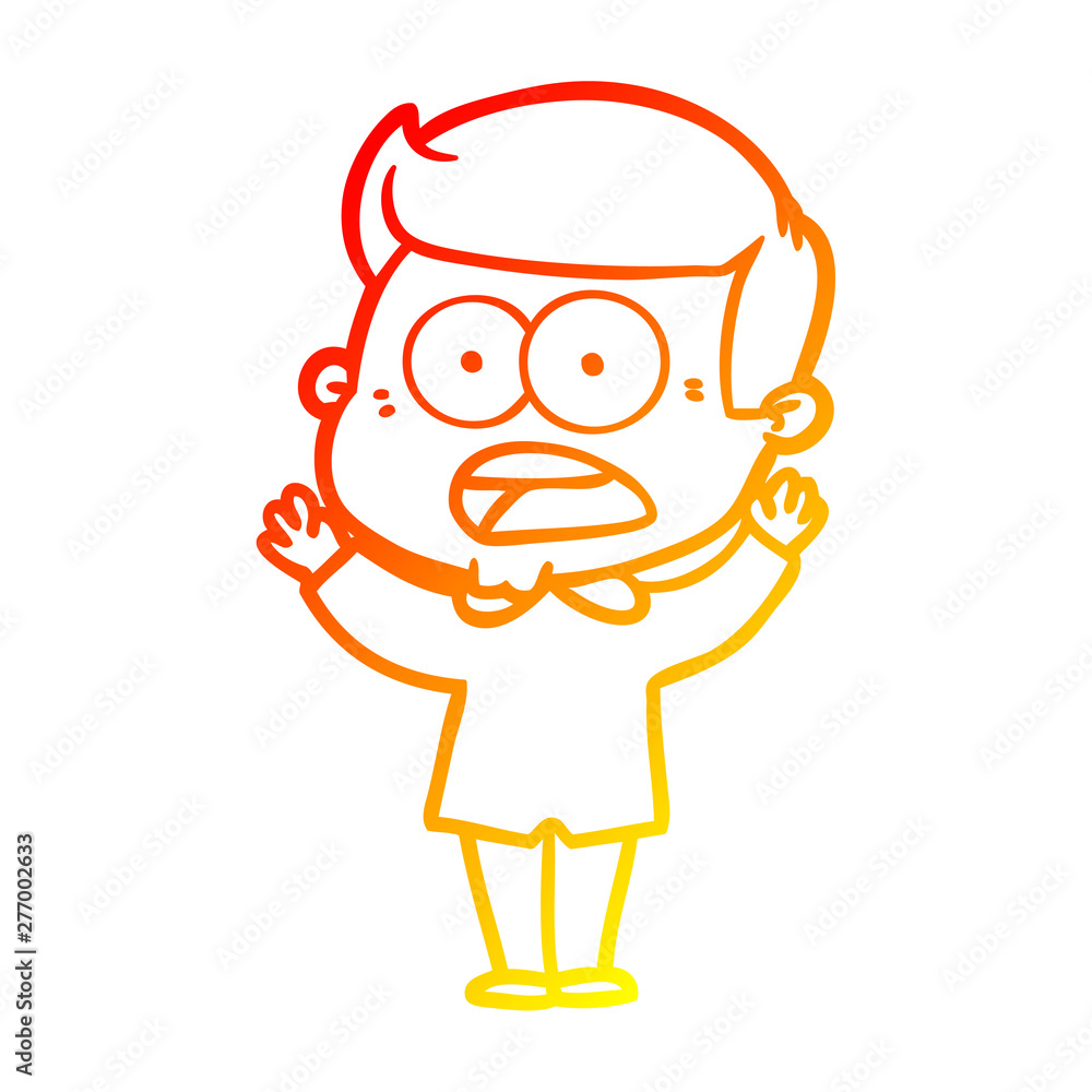 warm gradient line drawing cartoon shocked man warm gradient line drawing cartoon shocked man