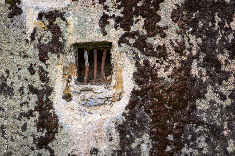 Detail of a bunker with a small window