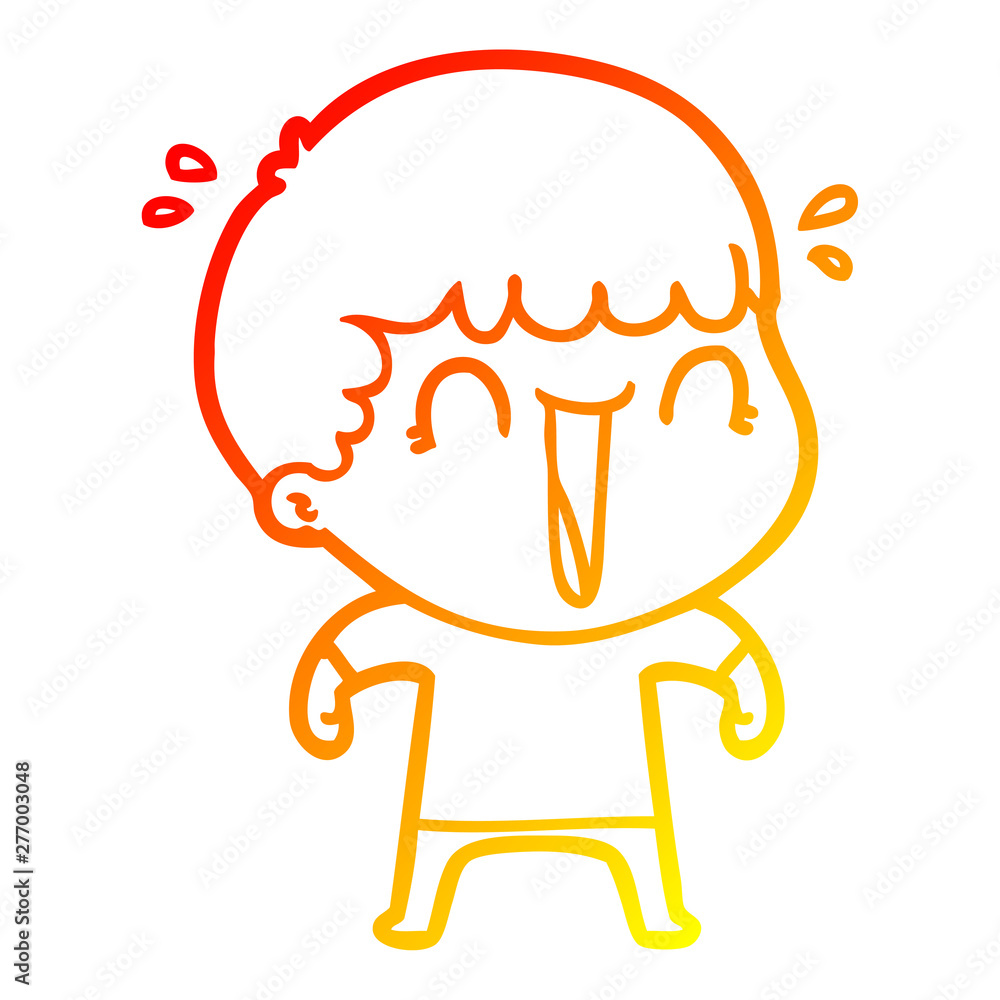 warm gradient line drawing laughing cartoon man warm gradient line drawing laughing cartoon man