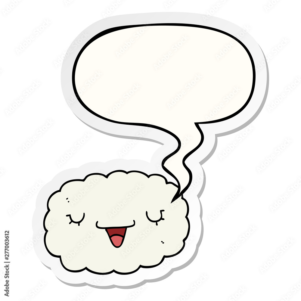 cartoon cloud and speech bubble sticker cartoon cloud and speech bubble sticker