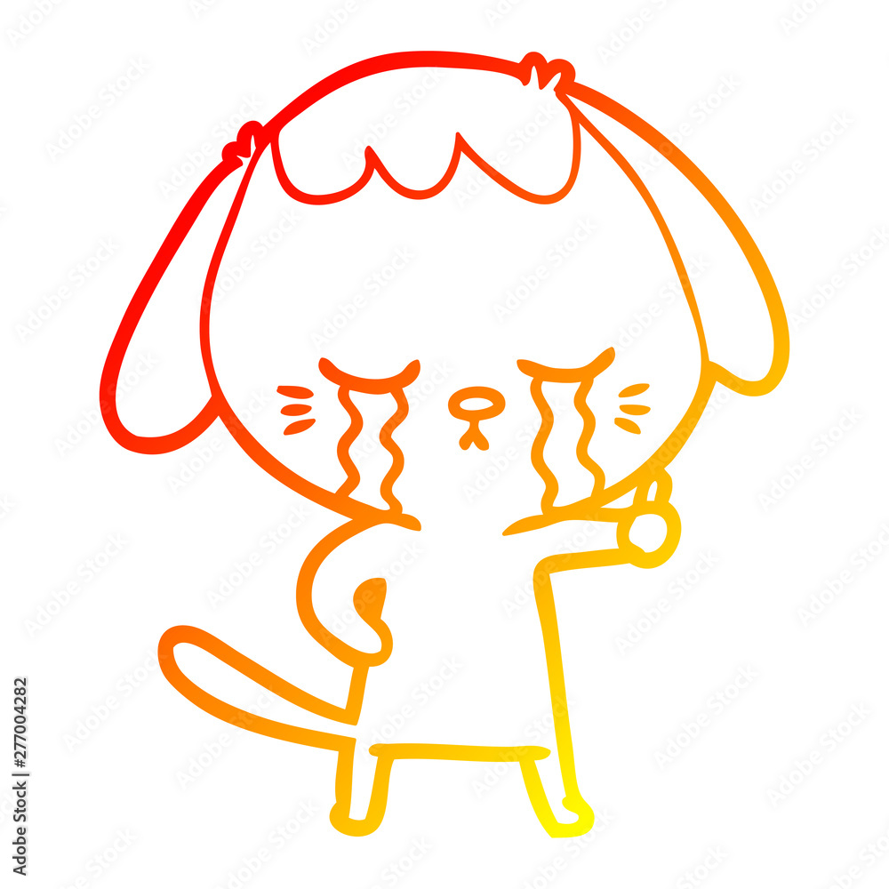warm gradient line drawing cartoon dog warm gradient line drawing cartoon dog