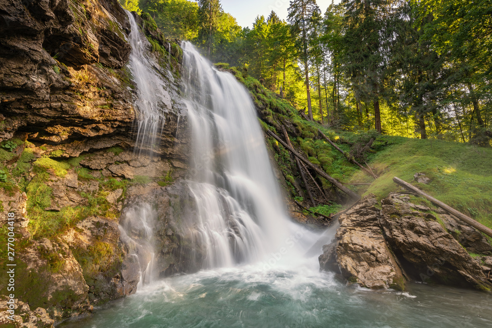 Waterfall in the swiss mountains near Interlaken
